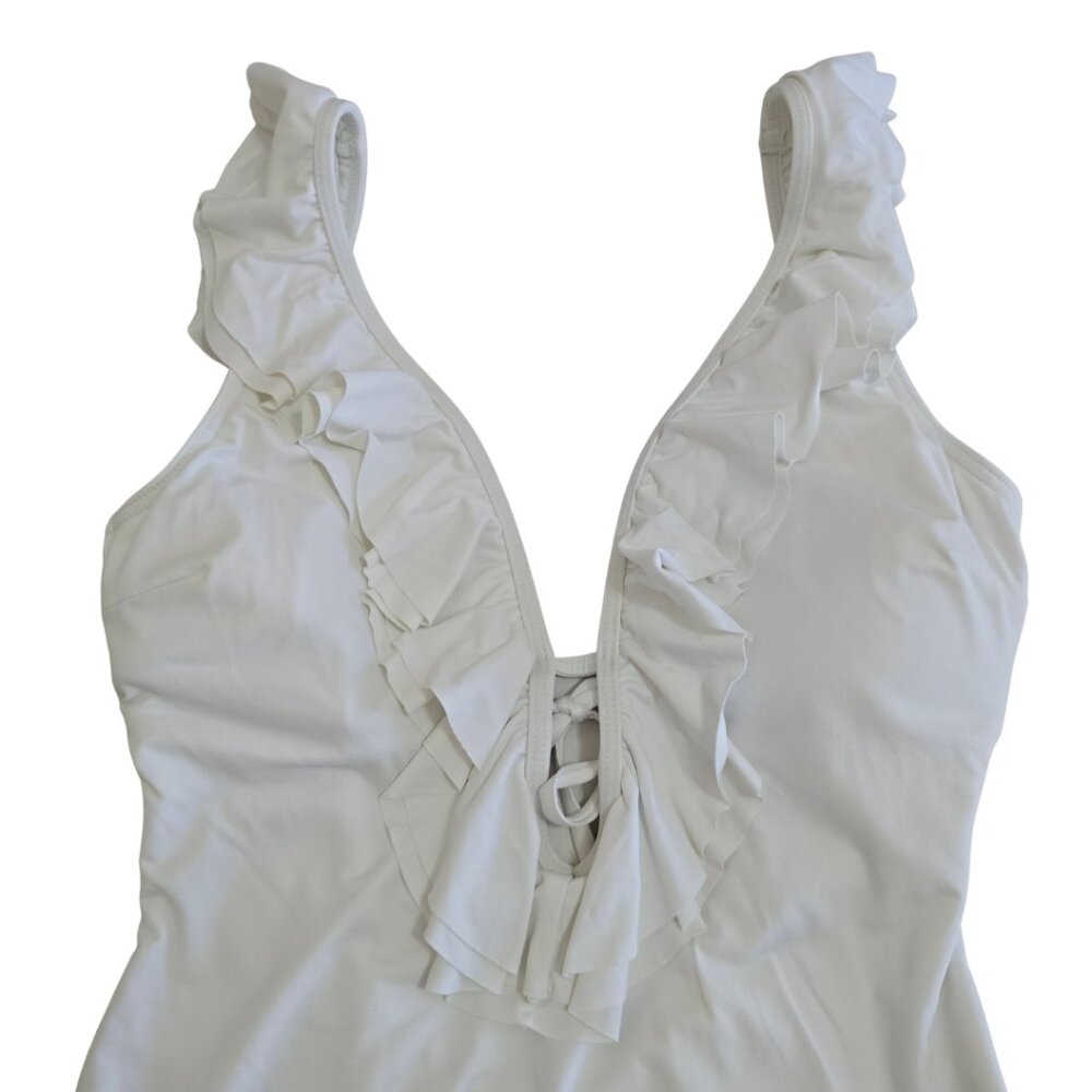 Michael Michael Kors Solid White Ruffle One Piece… - image 4